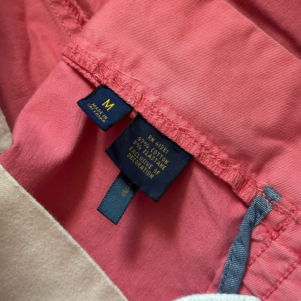 Polo Ralph Lauren Classic Fit 6” Chino khaki Shorts pink red drawstring Sz M - Picture 6 of 10